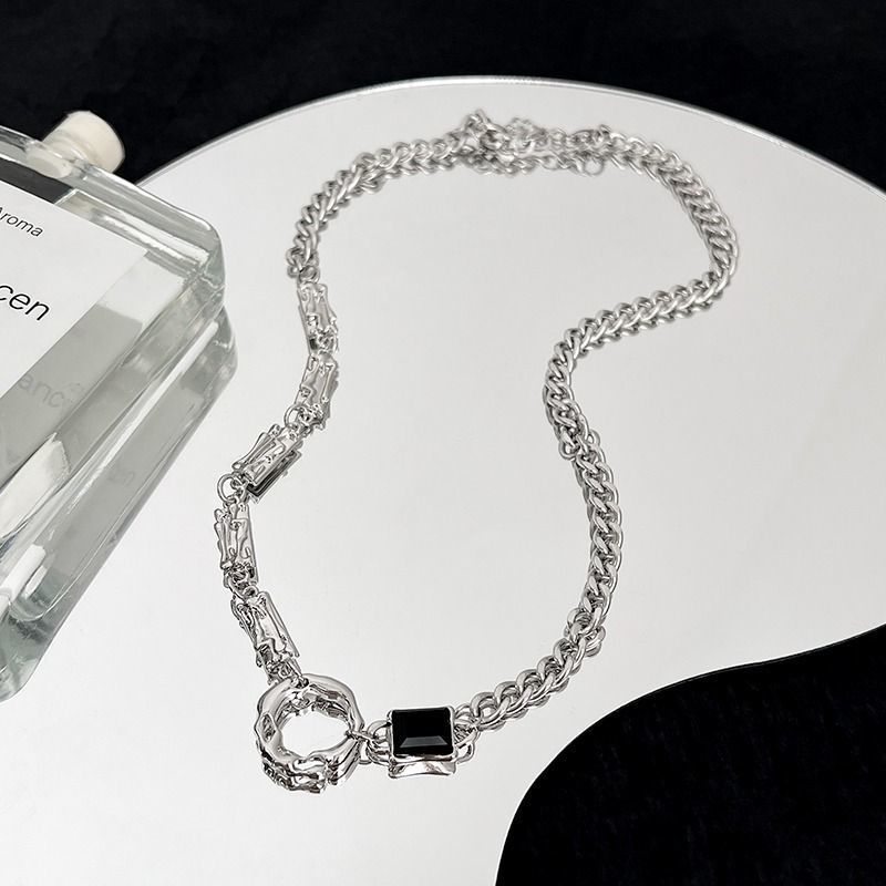 Irregular Circular Necklace For Men, Titanium Steel Chain Necklace_voghion.com