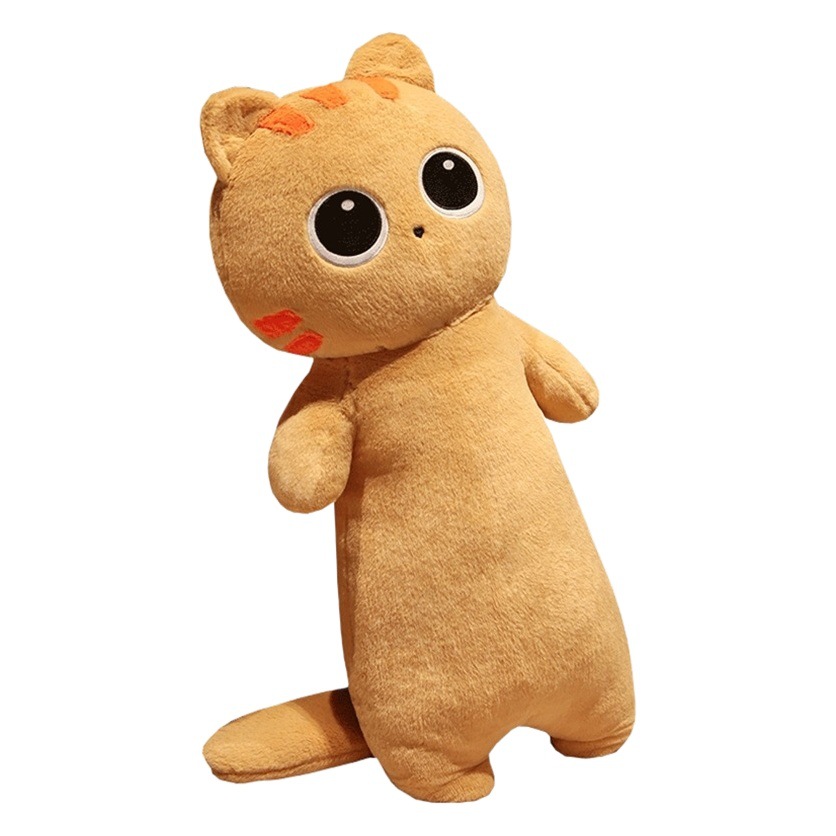 Venta caliente gato largo almohada de peluche de juguete grande cama pierna clip almohada muñeca regalo de la muchacha al por mayor