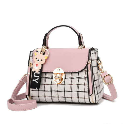  New Women's Fashionable Universal Tartan Top Handle Bag Women's Bag Shoulder Crossbody PU Leather Women's Commute Shopping Bag