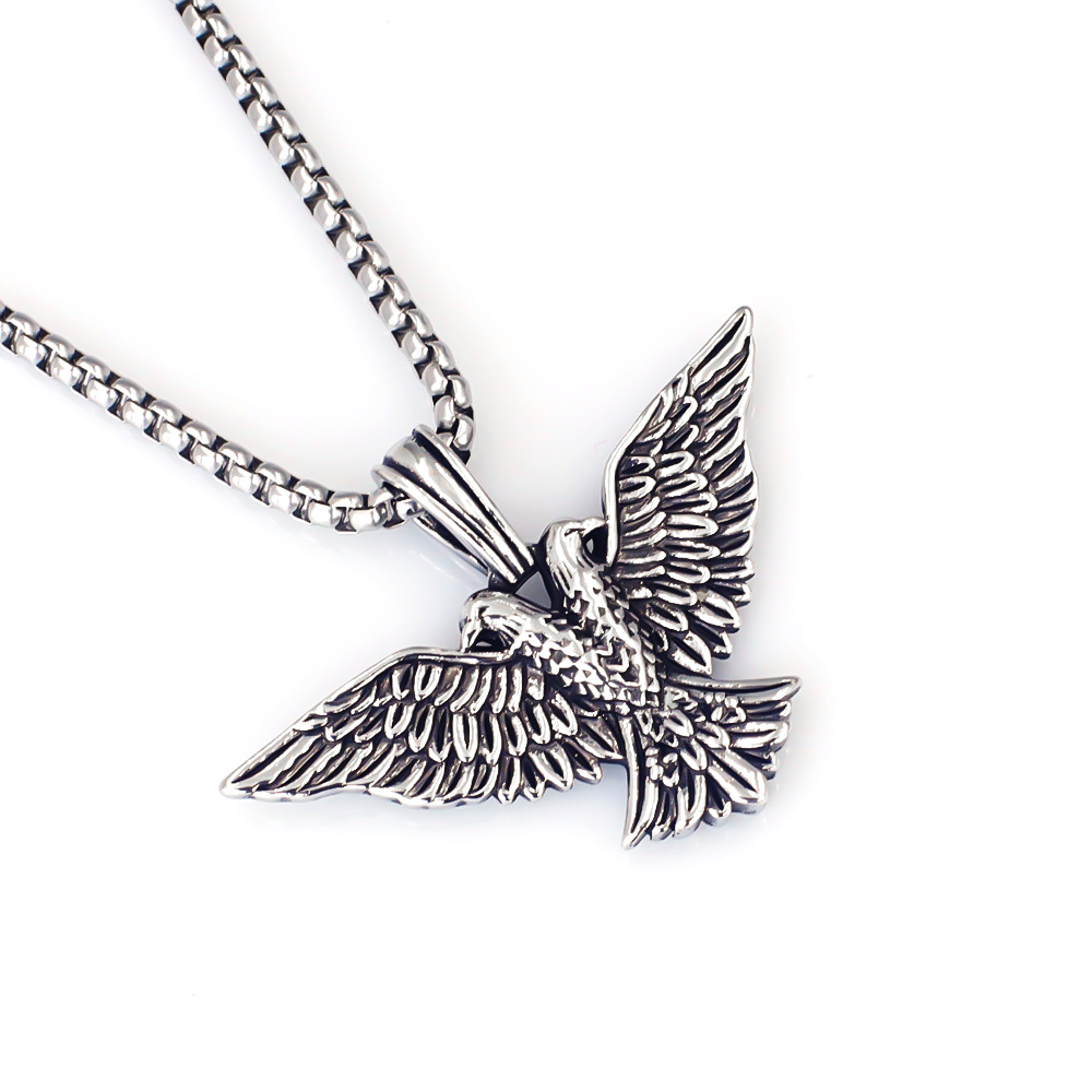 Collier pendentif ailes d'ange gothique en acier inoxydable_voghion.com