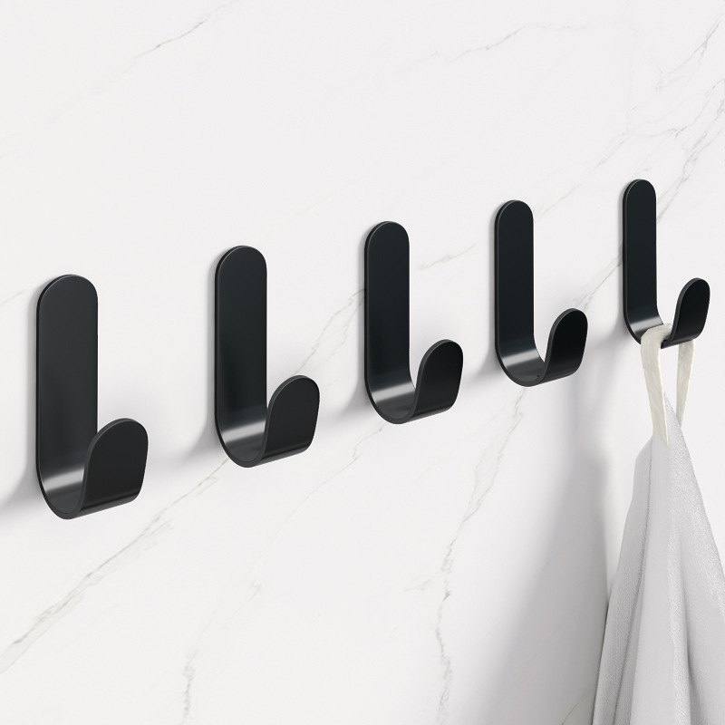Punch-free Hook Viscose Wall Hanging Clothes Bathroom Kitchen Single Hook Bathroom Door Rear Load-bearing Hardware Hanging Hook