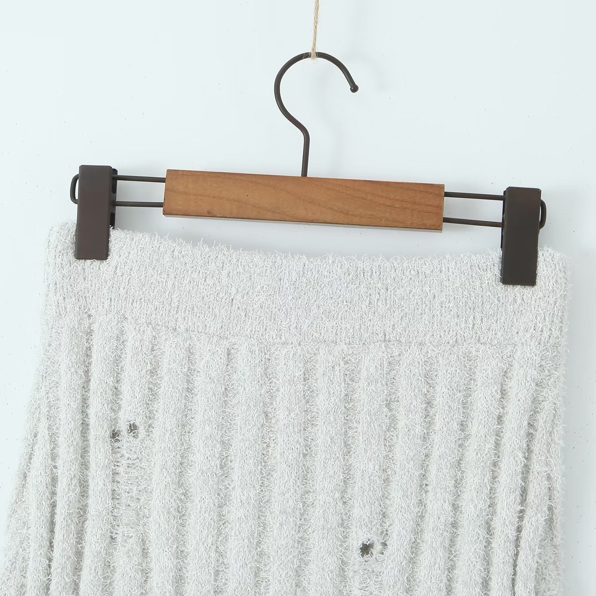 Autumn Two Color Handmade Rope Large Collared Sweater Rope Knitted Overskirt Sets