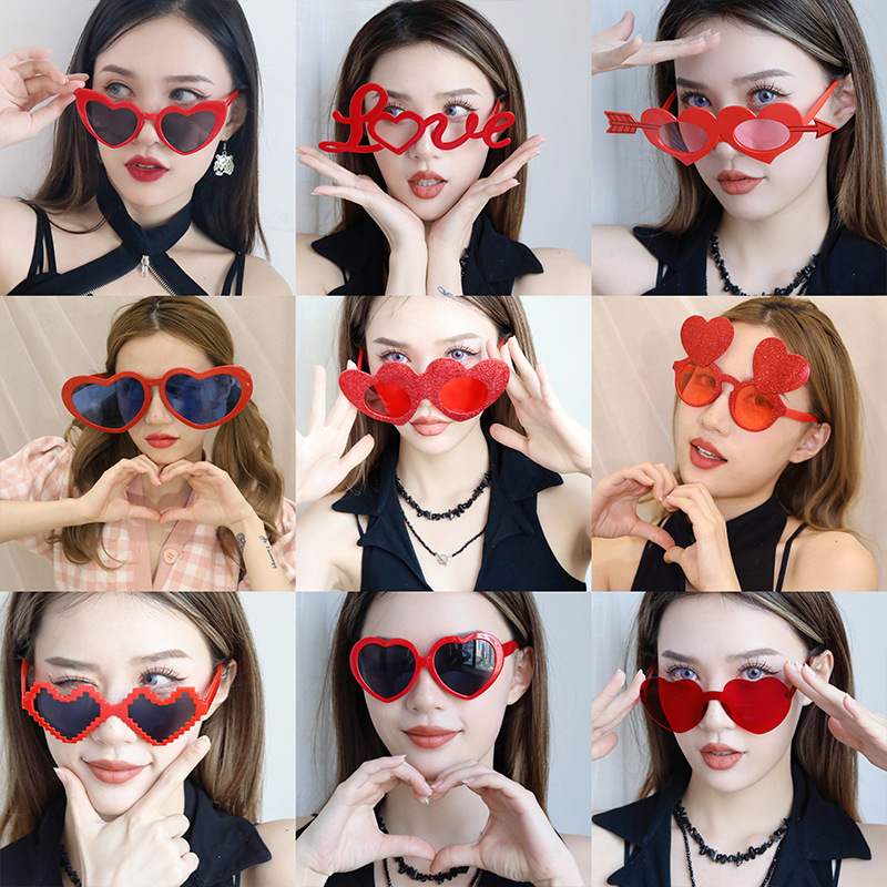Gafas Decorativas de Corazón para San Valentín de Plástico ABS para Fiestas y Celebraciones
