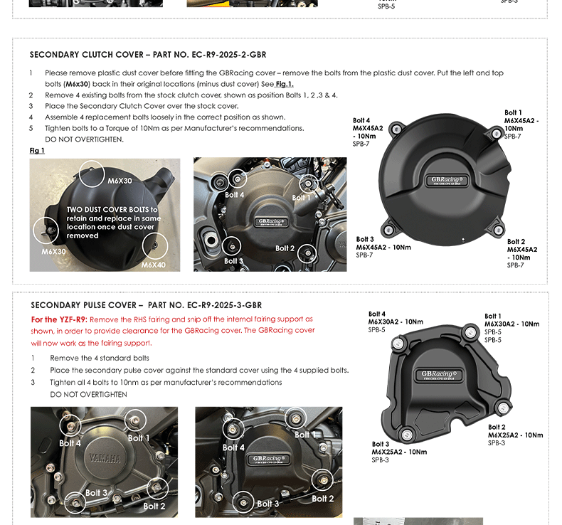 Suitable for Yamaha Mt-09 Xsr900 Fz-09 Protective Cover Gbracing Engine Anti-Fall Side Cover
