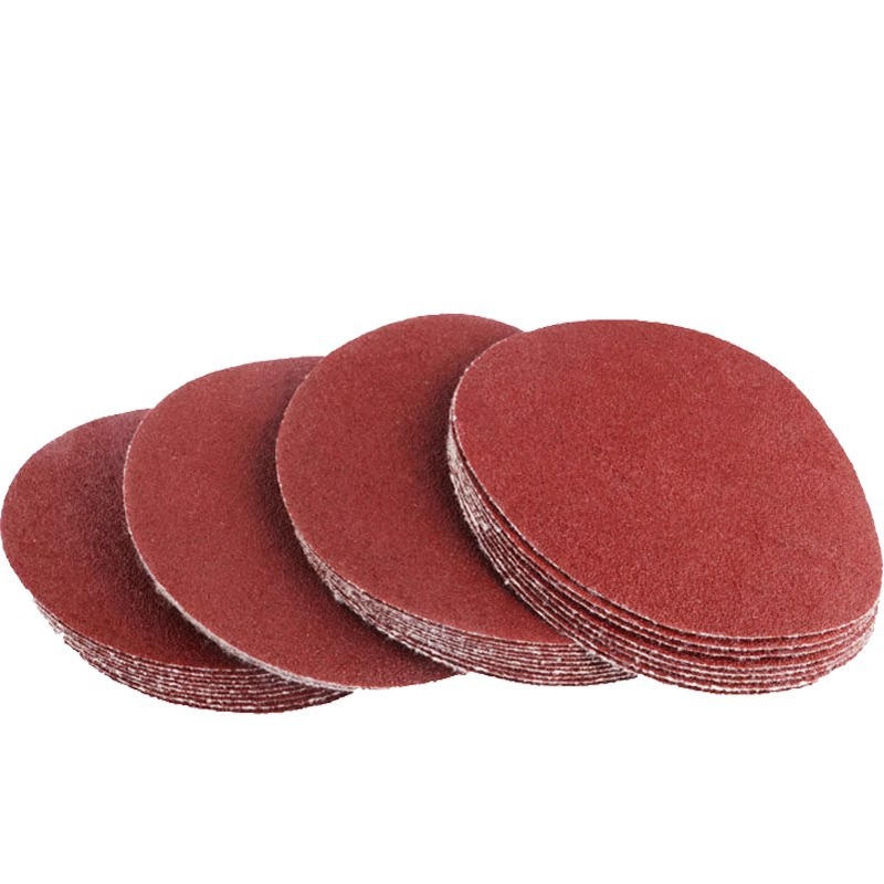 pulido pulido redondo al por mayor papel de lija papel de lija arena roja al por mayor floc floc autoadhesivo papel de lija floc