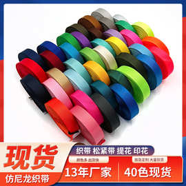 现货仿尼龙多色密纹织带批发内衣织带鞋材箱包辅料耐磨提手装饰带