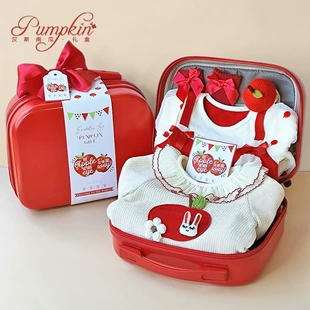 Подарочный набор для младенцев: красное платье с яблоком осень-зима для девочки