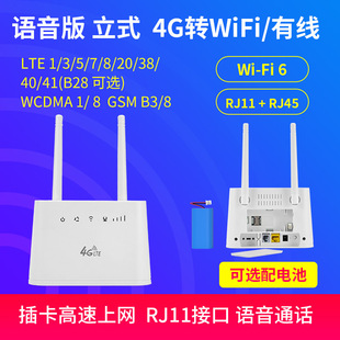 European version 4G card wireless router can VOLTE voice call optional with battery support IPV6