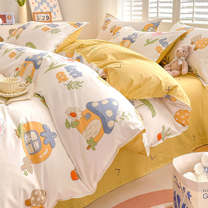 Cute de dibujos animados para niños funda de edredón de algodón de una sola pieza 90x120x150x200x230 funda de edredón de algodón dormitorio individual