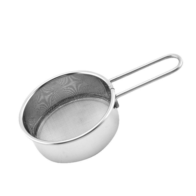 Stainless Steel Handheld Flour Sifter Cup Style Semi Automatic Baking Tool for Flour Powder Sugar and Sample Sieving preparation
