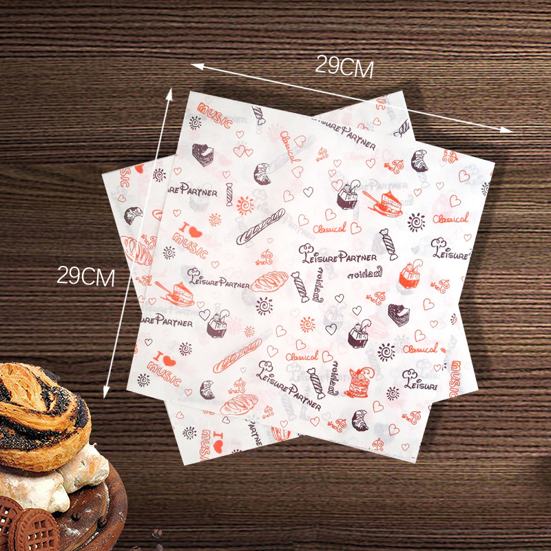 Papel a prueba de aceite Papel de hamburguesas Papel bandeja de aceite Papel de pan Papel para hornear Papel de almohadilla de pizza Papel de freidora de aire