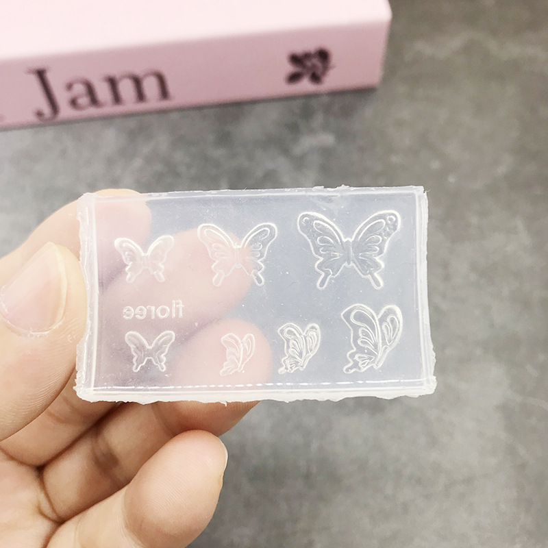 跨境批发蝴蝶结硅胶美甲模具立体链条串珠浮雕花纹穿戴甲装饰工具|undefined