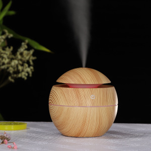 5V USB加湿器夜光加湿器家用迷你小加湿器 木纹净化器300ml香薰机