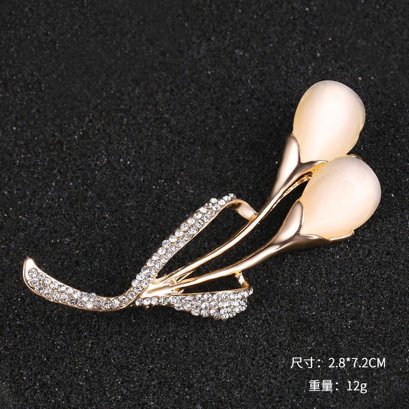 2024 nuevo día de la madre venta caliente broche de ópalo mujer con incrustaciones de diamantes de imitación broche accesorios de ropa joyería