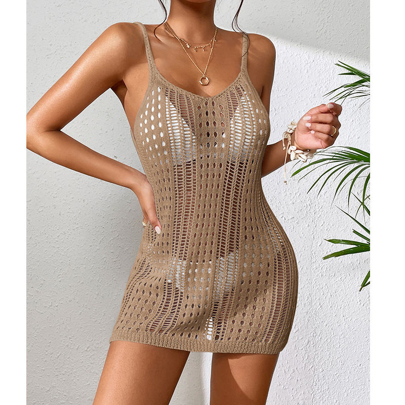 91g Weight Above Knee Dress Length Type Sleeveless Sleeve Length Sundress Dresses Type Polyester Fabric Type High Waist Waist Line 1 Piece Quantity Fitness, Swimming Occasion U Neck Neckline Slim Fit Type Solid Color Pattern Women's Gender Sexy Style Women's Solid Color Sexy Cover Ups 7