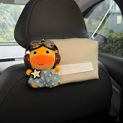rear row decoration, authentic Lulu cute — Car tissue box/set - authenticoveralls-lulu-off-white-tissue-bag
