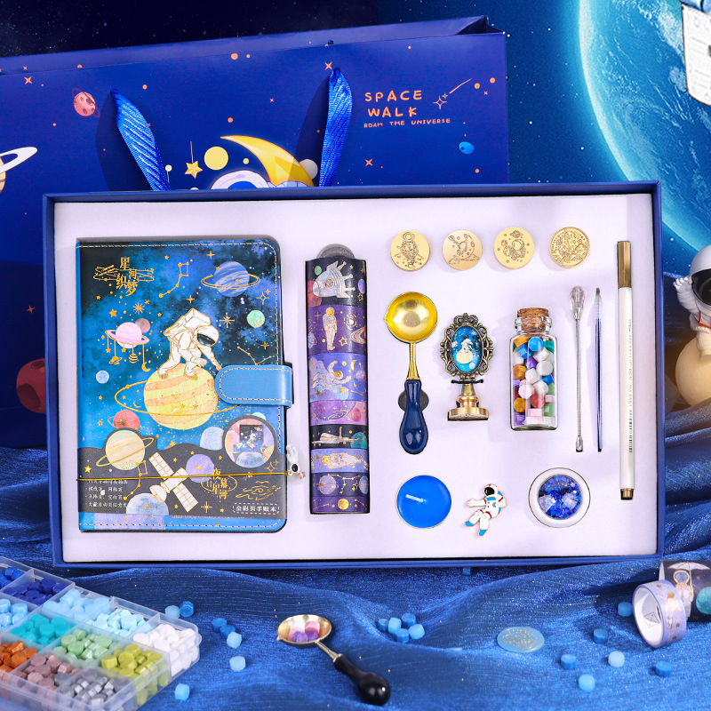 火漆印章全套創意復古禮盒多色蠟粒套裝封口蠟六一學生畢業日禮物