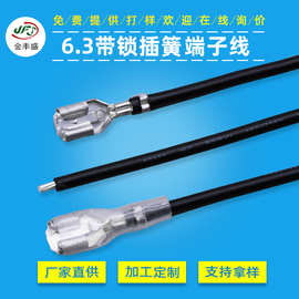 带透明护套6.3 250带锁直插插簧端子线 RV1.0平方电器内部红黑线