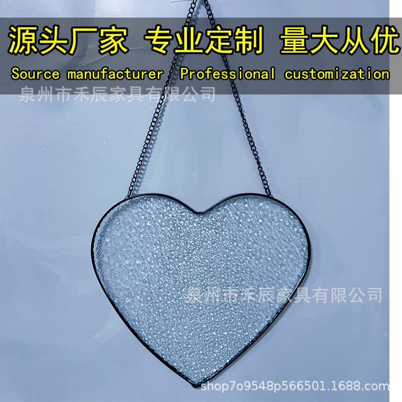 跨境suncatcher 玻璃装饰挂件空白心形玻璃DIY阳光捕手玻璃装饰|undefined