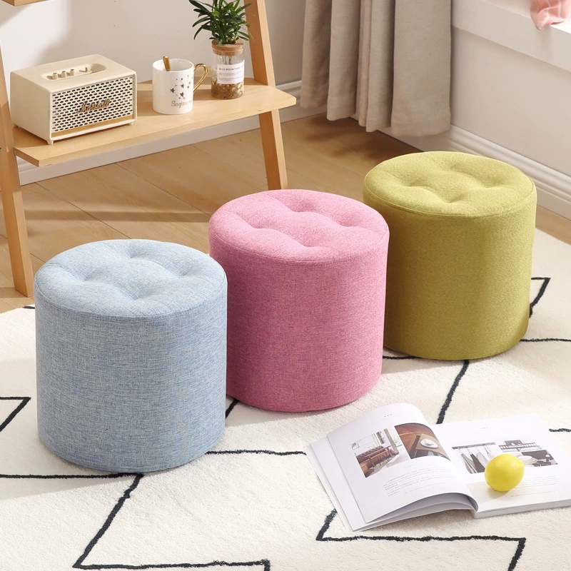Ткань маленький стул для домашнего творчества Круглый стул гостиная диван стул для взрослых