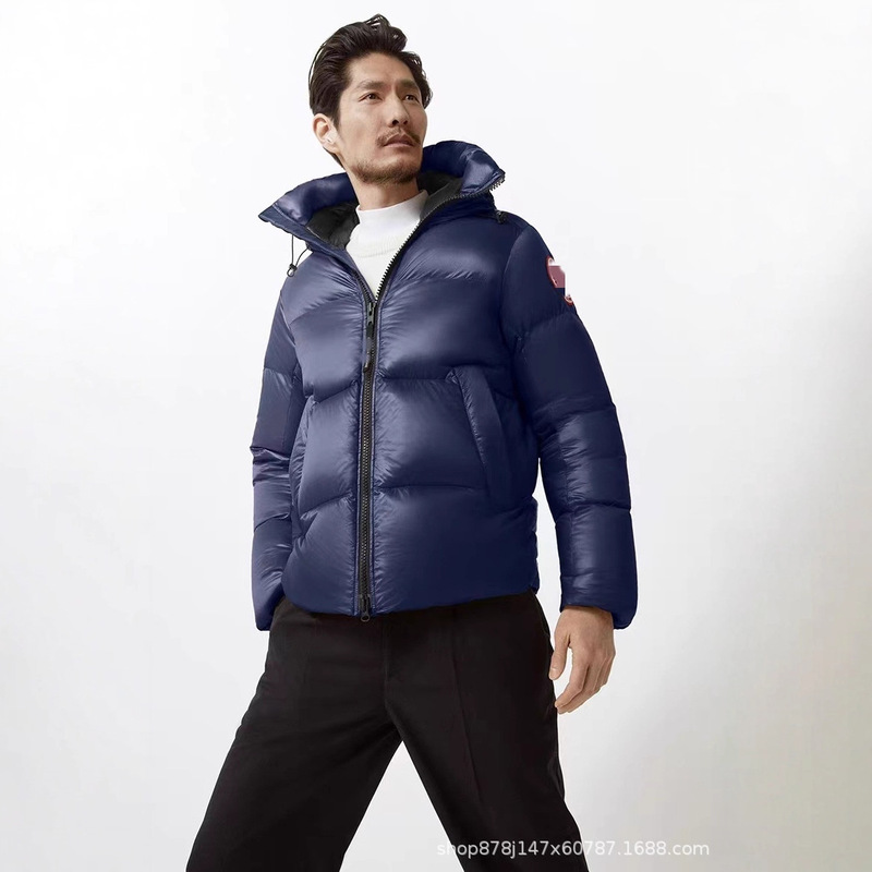 Big Goose Puffer down Jacket Black Logo High Version Unisex Hooded Puffer Coat 2252m