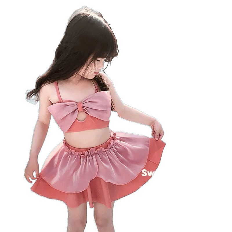 Милый раздельный купальник с бантом, семейный стиль