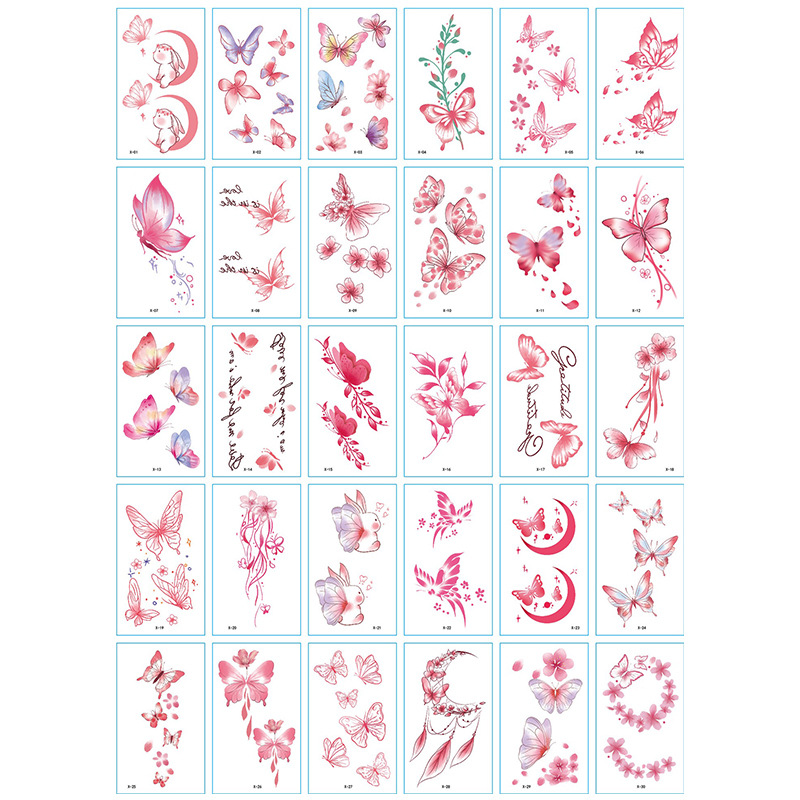 Pequeñas pegatinas de tatuajes de flores impermeables frescas, tatuajes de hombres y mujeres sexy, cicatrices desechables, pegatinas de tatuajes de rosas personalizadas