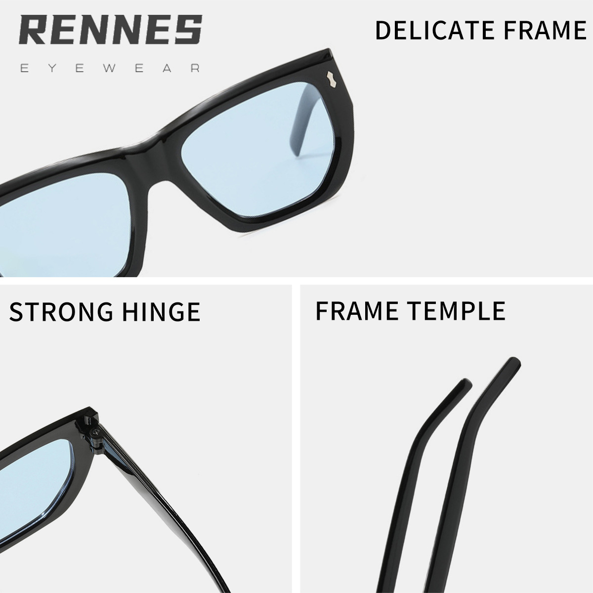 Nuevas gafas de sol de moda poligonal con clavos de arroz decorativas simples europeas y americanas para hombres y mujeres gafas de sol al aire libre Sunglass