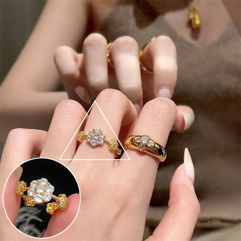 Anillo cuadrado chapado en plata S925 para mujer, anillo abierto en forma de V geométrico de moda vintage, anillo irregular para el dedo índice estilo ins.