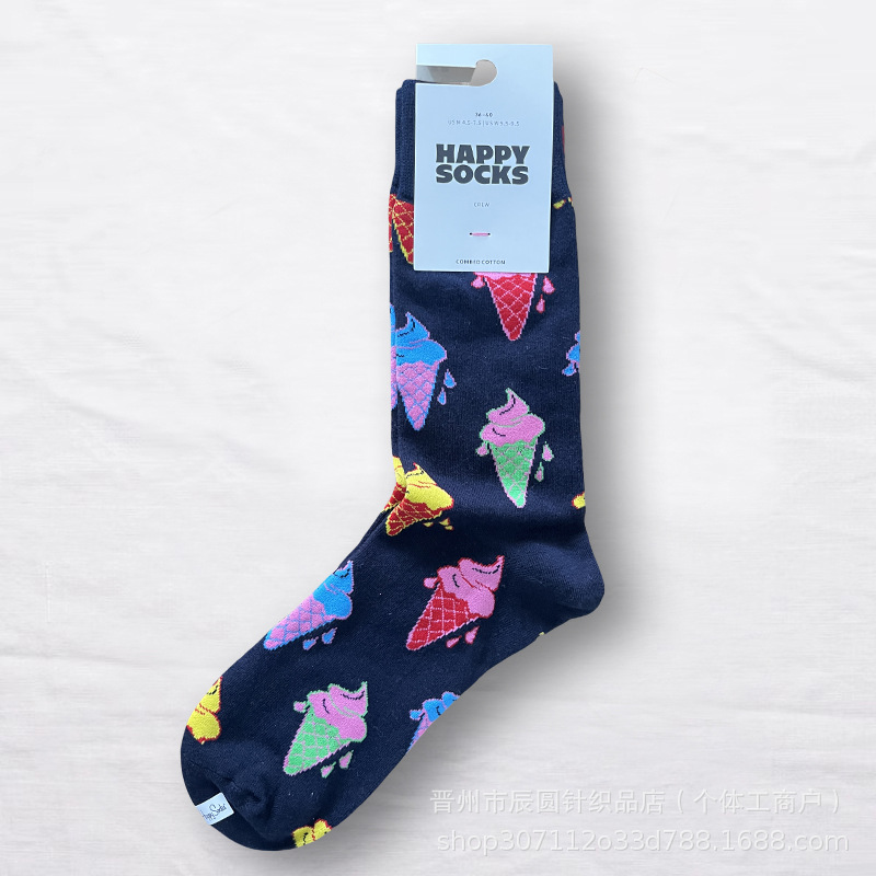 happysocks suecos calcetines de moda damas in-mode versátil animación calcetines de algodón de cintura alta al por mayor