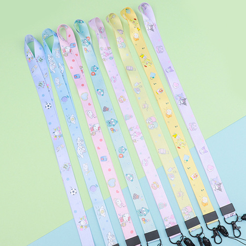 Sanrio Kuromi and Gibber Dog Phone Long Cord Case Holder Heat Transfer Anti-Lost Strap Keychain Manufacturer Wholesale