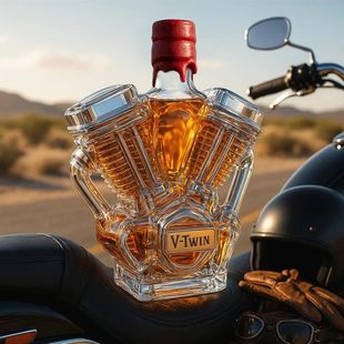 Whiskey Bottle V8 Engine Whiskey Bottle Retro Motorcycle Theme Glass Bottle Decoration