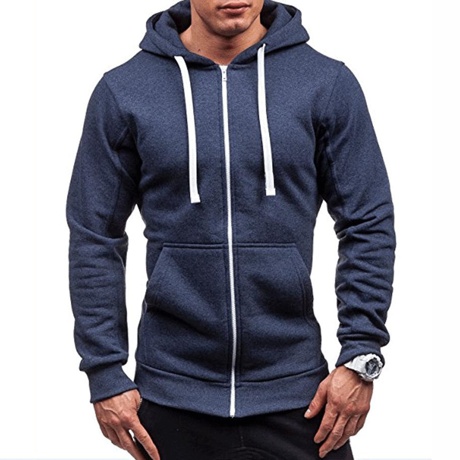 Cross-border hombre primavera y otoño casual moda sólida camiseta camiseta deportiva de manga larga con chaqueta con cremallera cardigan camiseta hombre