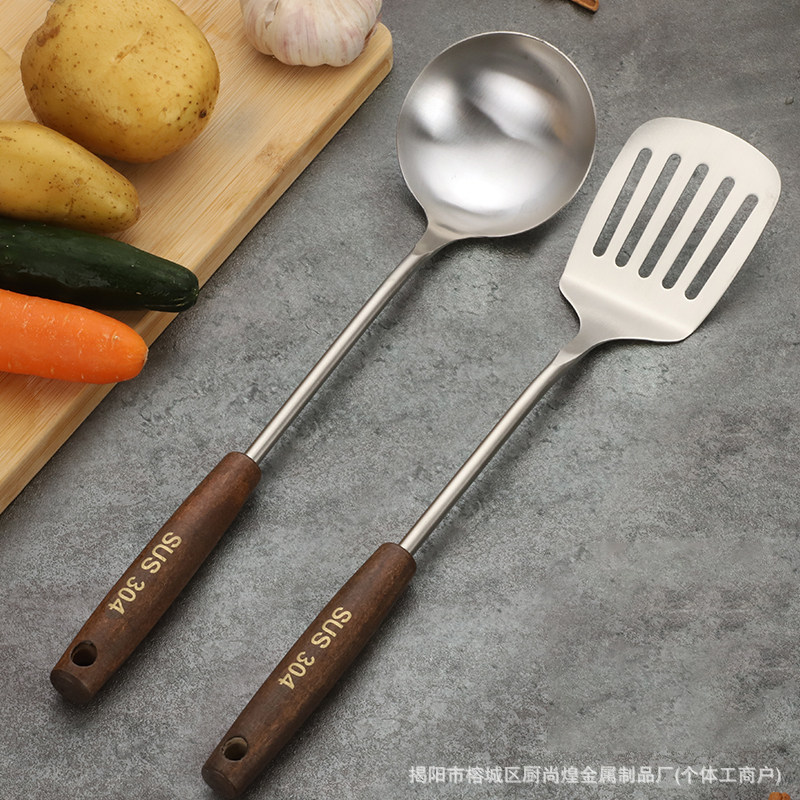 304 acero inoxidable frito pala de hierro cocina cocina cocina cocina hogar set especial para cocinero