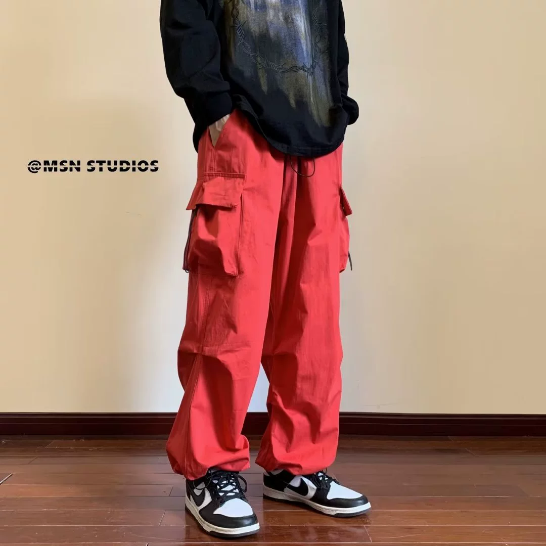 Японские брюки cityboy мужские высокие улицы прилив бренда ins свободные прямые брюки весна и осень спортивные повседневные штурмовые штаны