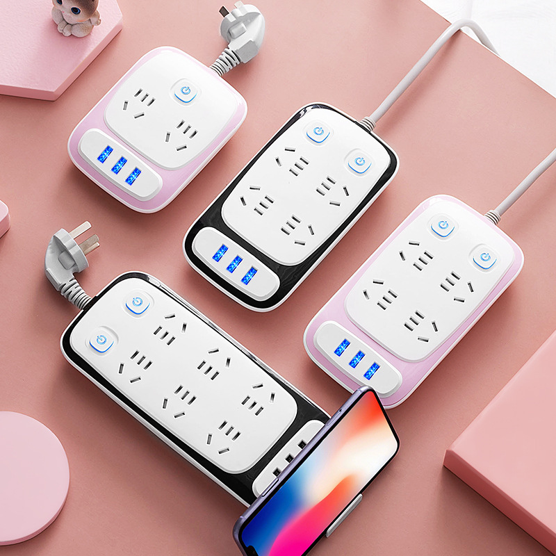 插座接线板USB排插创意多孔家用电源插座带开关插排线板