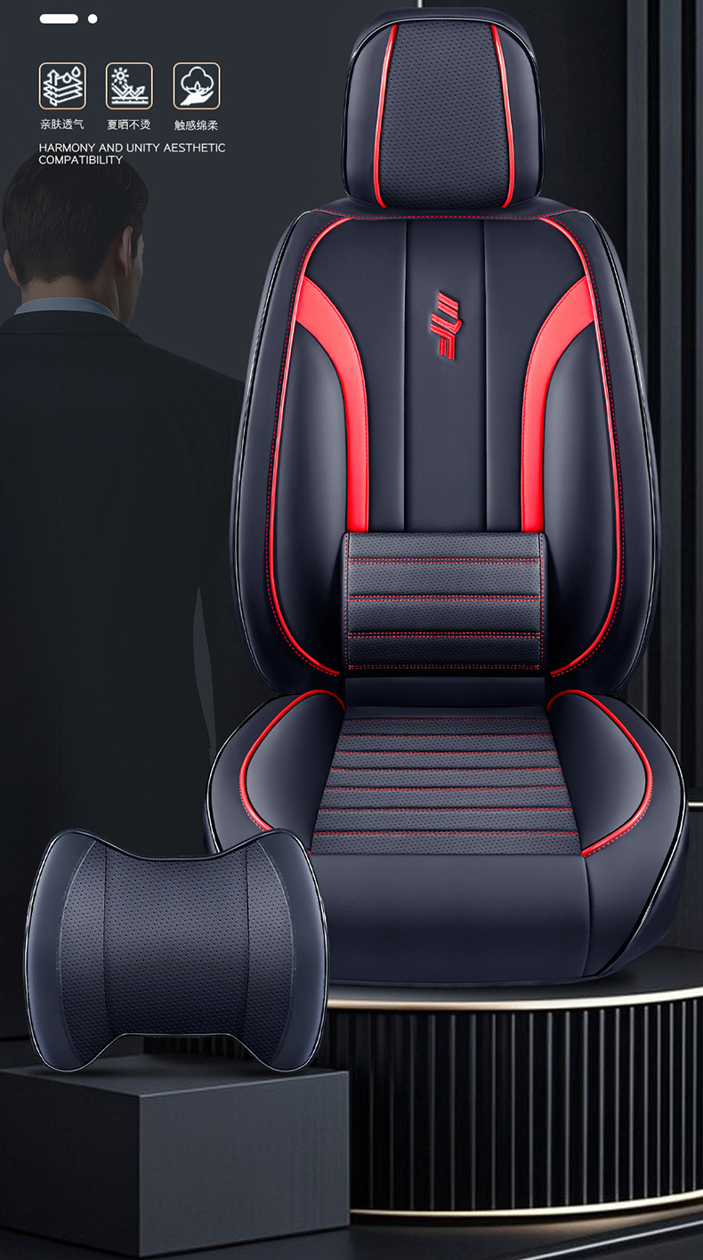 Foreign Trade New Car Seat Cushion for All Seasons 3D Breathable Nappa Leather Car Seat Cover All-Inclusive Full Leather Seat Cushion