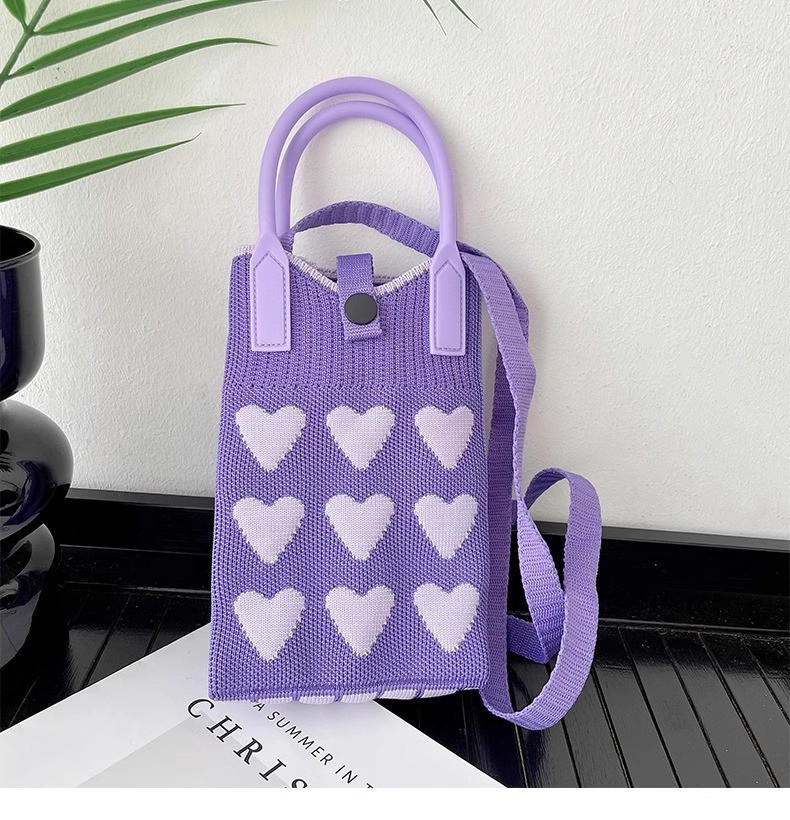 사랑의 휴대폰 가방 보라색