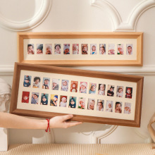 新款创意北欧实木相框 长方形12 24宫格儿童证件照成长照片墙卧室
