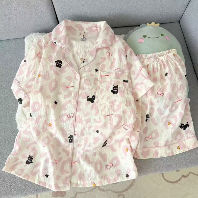 Women's Summer Pajamas, Cloud Cotton Short-Sleeve Shorts, 2026 New Style, Can Be Worn Outside, Sweet Set, Home Wear, Thin Summer Style Women's Summer Pajamas, Cloud Cotton Short-Sleeve Shorts, 2026 New Style, Can Be Worn Outside, Sweet Set, Home Wear, Thin Summer Style