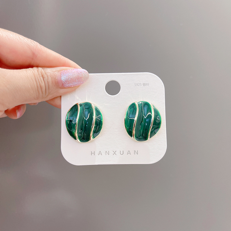 Alloy Material Round Stoving Varnish Alloy No Inlaid Stud Earrings