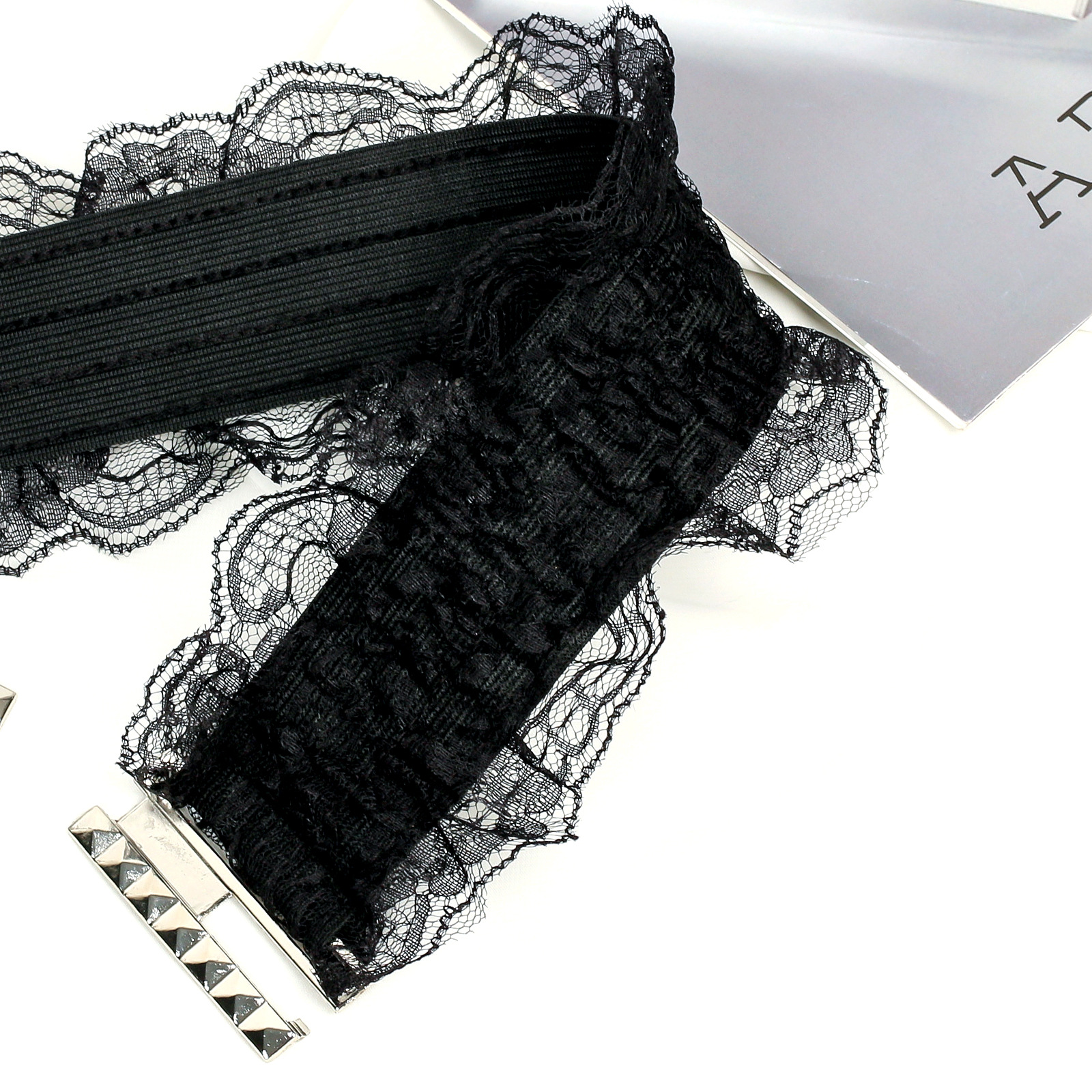 Elastische kanten tailleband voor damesjurk_voghion.com