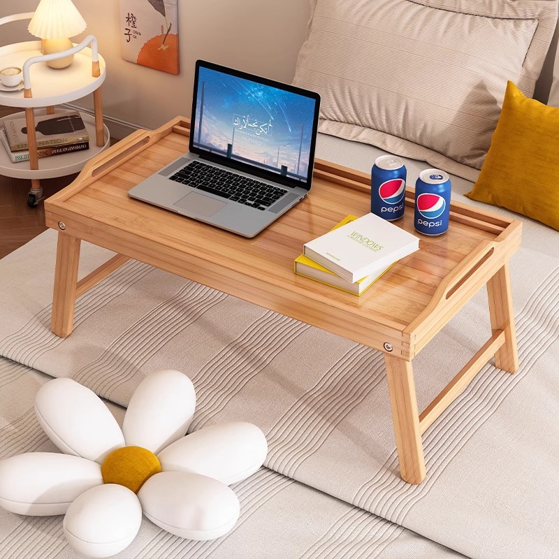 Tabla de té de ventana flotante, tabla de té de tatami plegable, tabla de té de bambú del dormitorio, escritorio de estudio en la cama, mesa baja