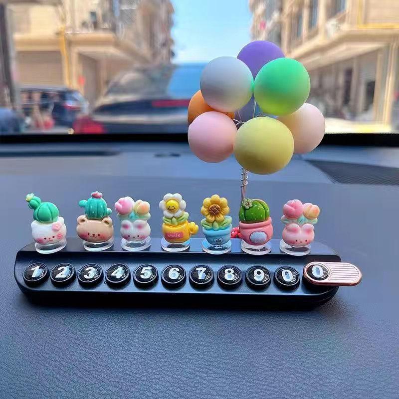 Nuevo de pie de imitación de maceta placa de número de coche placa de estacionamiento temporal placa de coche de teléfono artículos de decoración creativos