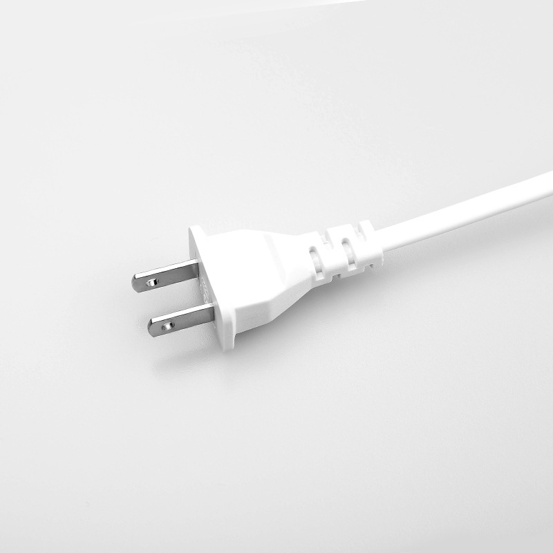 1.5米白色美規兩扁帶孔8字尾電源線檯燈打印機適配器八尾線國標