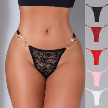 亚马逊热销爱心链子多色欧美丁字裤跨境专供低腰性感蕾丝情趣内裤