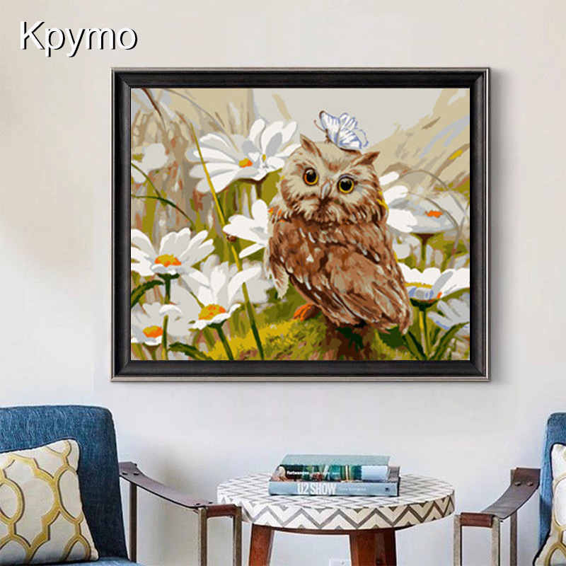 Animal Owl Realistic Digital Oil Painting DIY Bedroom Living Room Hand-drawn Decorative Oil Custom 40 50mm