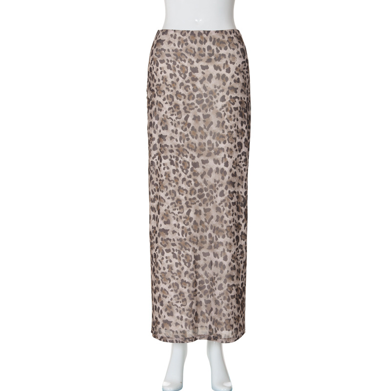 236g Weight Skirt Dresses Type Spandex, Polyester Fabric Type Mid Waist Waist Line Holiday Occasion Slim Fit Type Leopard Pattern Summer Season Streetwear Style Printing Craft Summer Streetwear Leopard Spandex Polyester Knee-Length Skirts 9