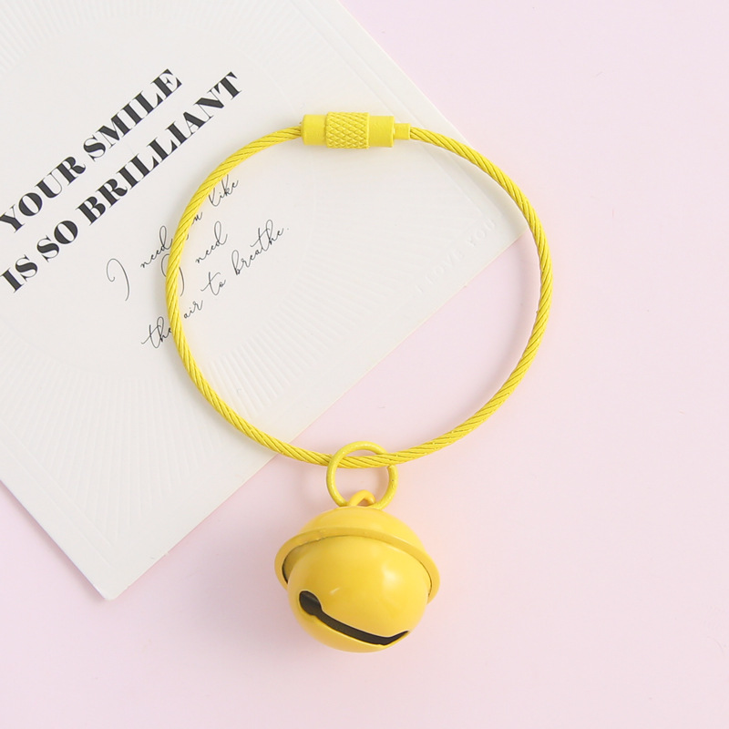 Yellow small bell, steel wire, 22mm