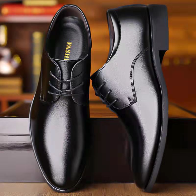 thumbnail for Spring and Autumn British Casual Business Formal Wear Leather Shoes Men's Shoes Inner Heightened Single Shoes Wholesale Shoes Casual Shoes Suites